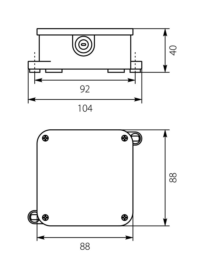 VP-64 Puszka (4 wkręty) n/t 88x88x40mm IP44 400V pusta biała VP 064-01 61.171 OPATÓWEK