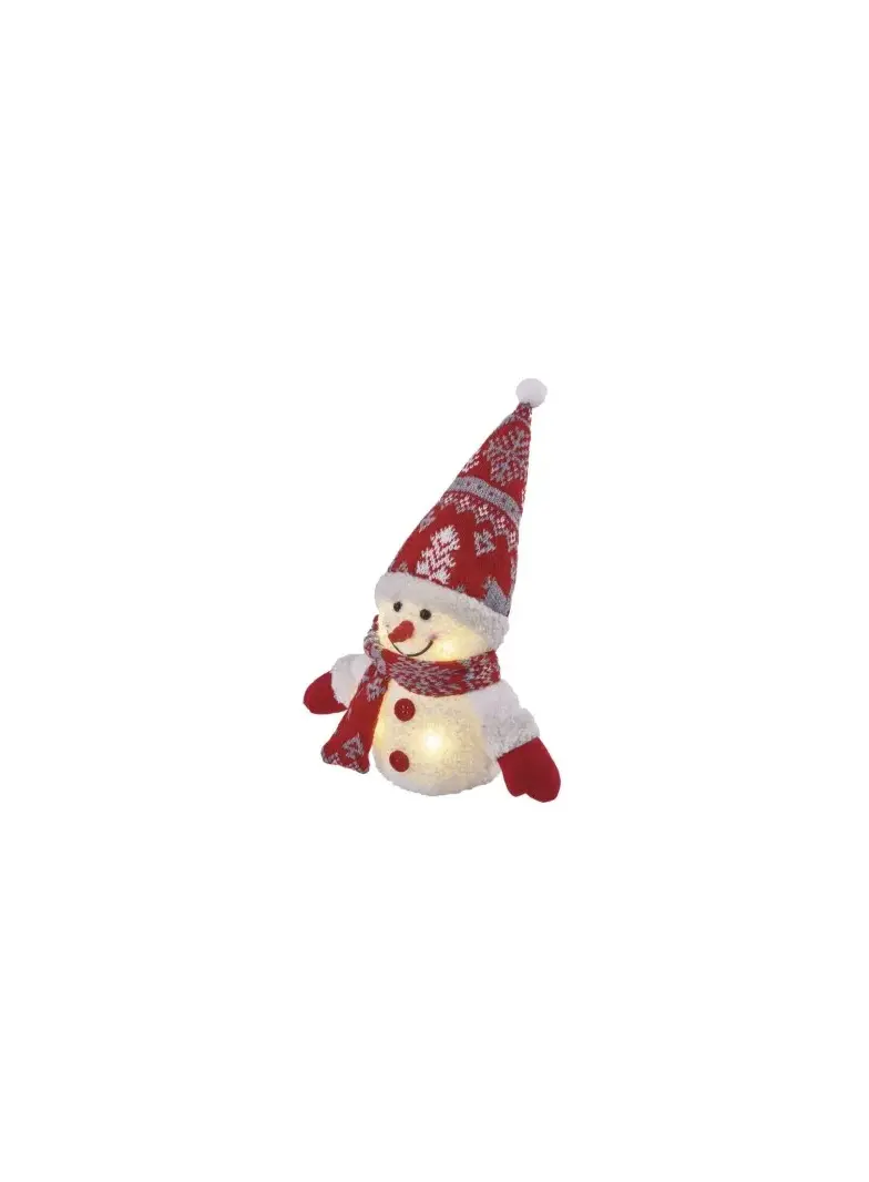 LED świecący bałwanek świąteczny, 25 cm, 3x AA, ciepła biel, IP20