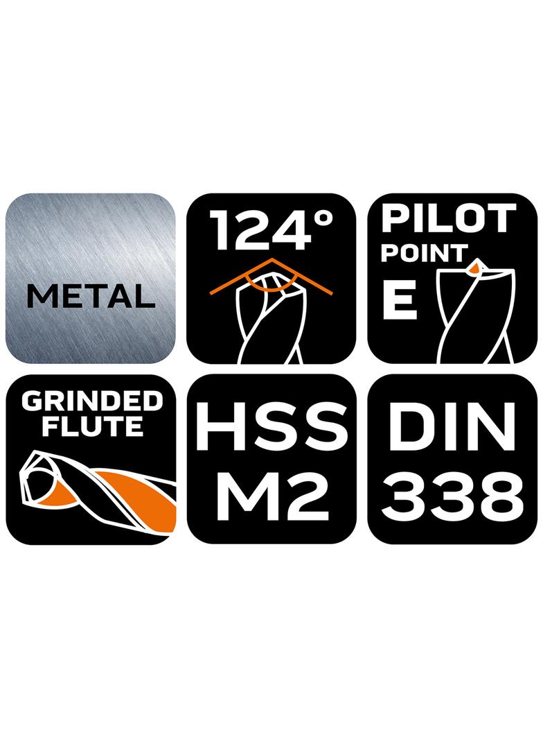 Wiertło do metalu HSS-CNC, 124°, "Pro-Tec", 4.5 mm
