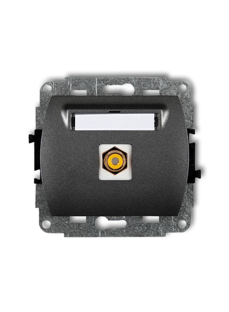 TREND Mechanizm gniazda pojedynczego RCA (typu cinch - żółty, pozłacany) grafitowy