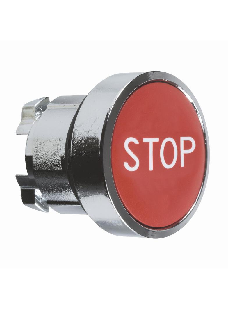 Harmony XB4 Główka przycisku płaskiego metalowego, czerwona z oznaczeniem ZB4BA434