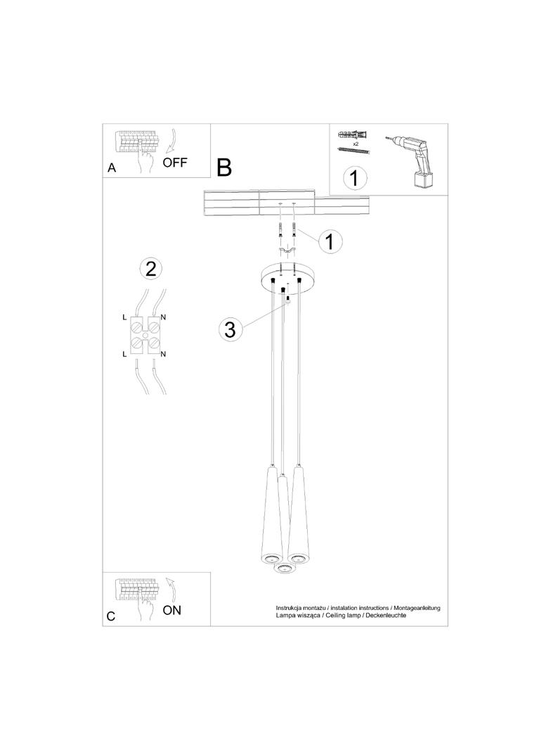 Sollux Lampa wisząca SULA 3P naturalne drewno SL.1101