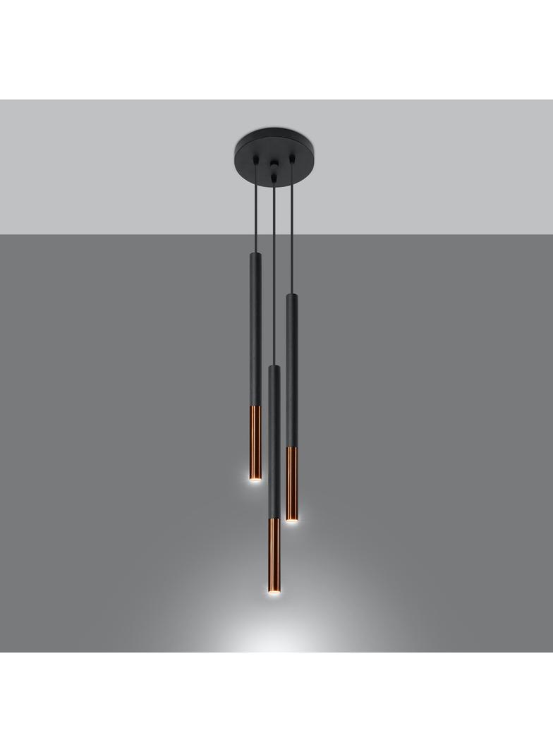 Lampa wisząca MOZAICA 3P czarny/miedź