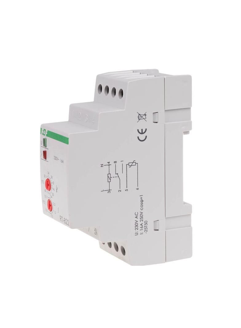 Regulator temperatury - zakres temperatur 30-60stC montaz na szynie DIN styk: 1Z/R 230V AC RT-822 F&F