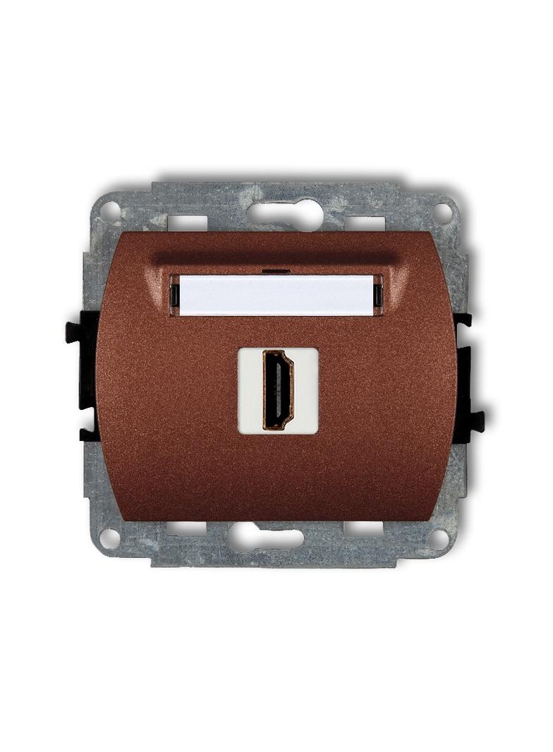 TREND Mechanizm gniazda pojedynczego HDMI 2.0 brązowy metalik