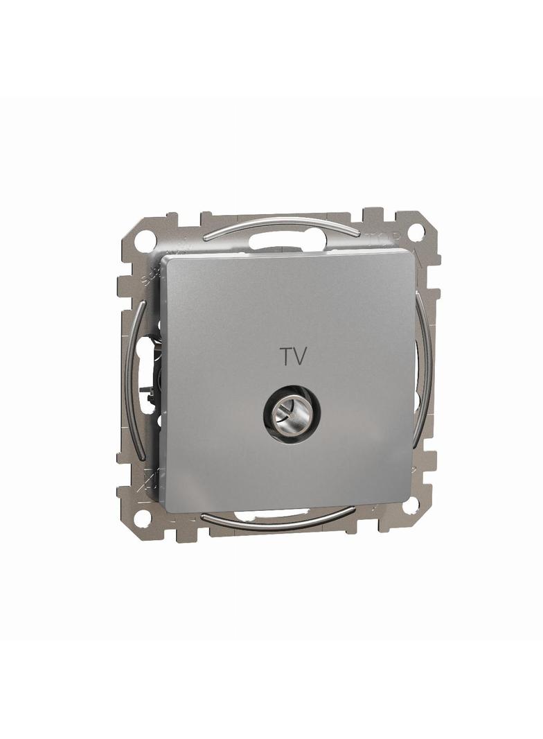 Sedna Design & Elements Gniazdo antenowe TV przelotowe 7dB srebrne aluminium SDD113474 Schneider