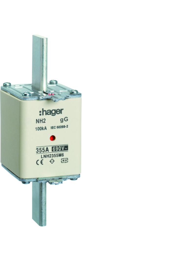 Wkładka bezp. nożowa NH2 wsk.podw. uchwyt nieiz. gG 355A 690VAC LNH2355M6 HAGER