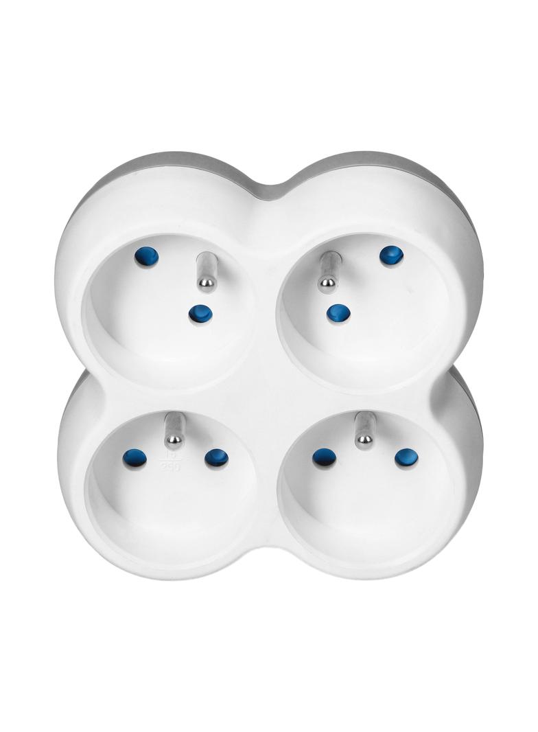 Rozgałęźnik 4x2P+Z biało-szary OR-AE-13240 ORNO