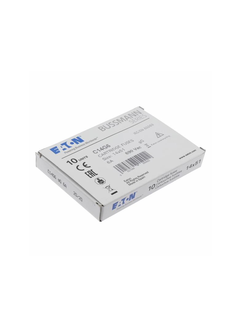 CYLINDRICAL FUSE 14 x 51 6A GG 690V AC Wkładka cylindryczna 14 x 51mm 6A GG 500V AC C14G6 EATON