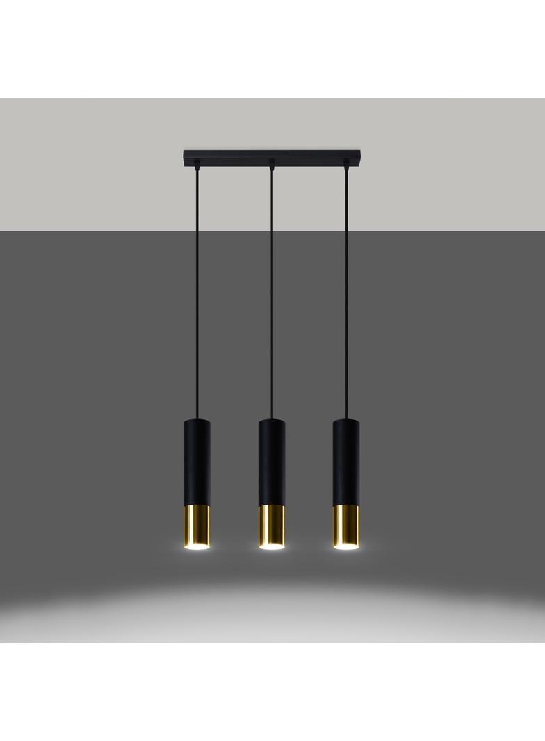 Sollux Lampa wisząca LOOPEZ 3L czarny/złoty SL.0954