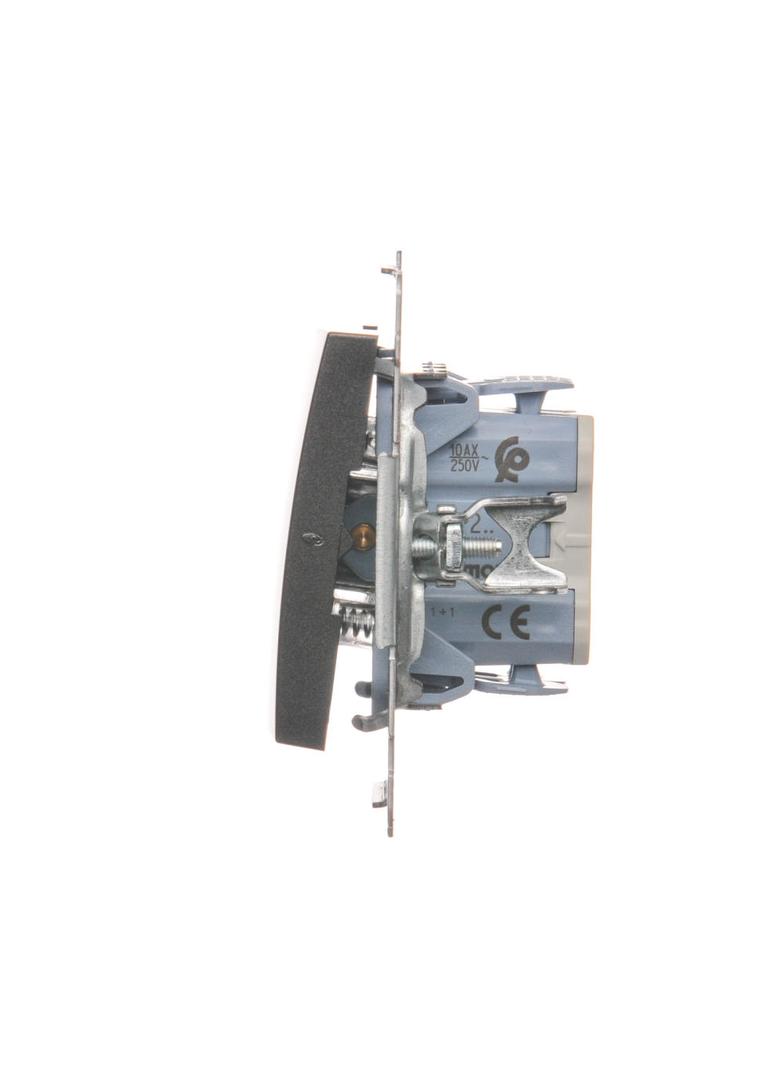 Simon 54 Przycisk podwójny zwierny bez piktogramu 10A 250V szybkozłączka antracyt DP2.01/48 KONTAKT