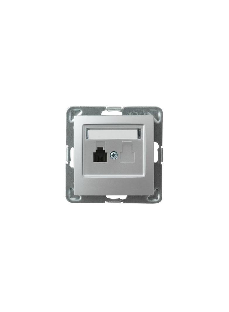 IMPRESJA Gniazdo telefoniczne pojedyncze - kolor srebro