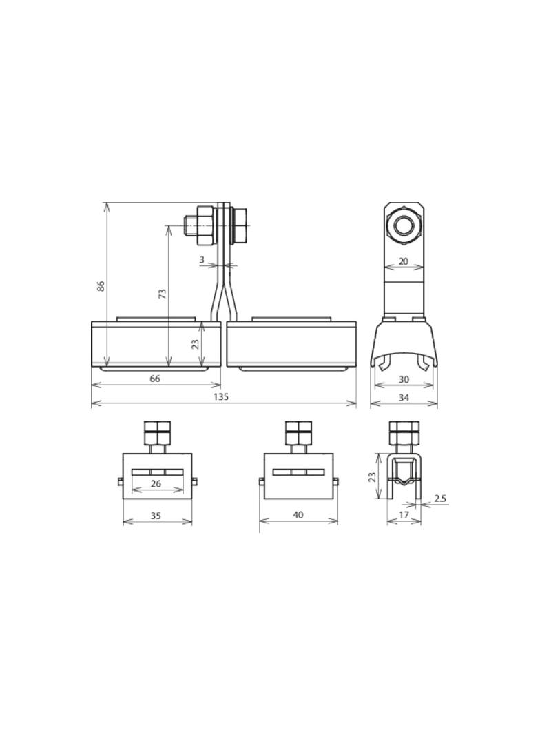 Korpus z zaciskami, część obejmy taśmowej, wersja Ex, stal nierdzewna NIRO