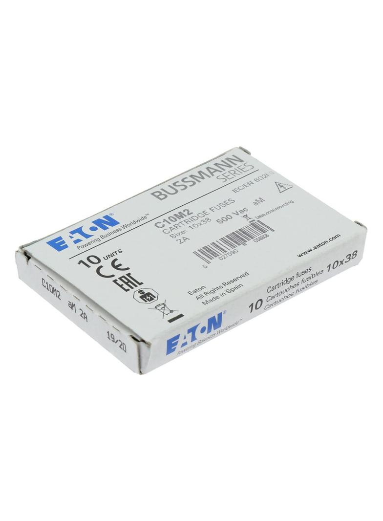 CYLINDRICAL FUSE 10 x 38 2A AM 500V AC Wkładka cylindryczna 10 x 38mm 2A AM 500V AC C10M2 EATON