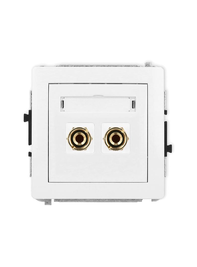 DECO Mechanizm gniazda głośnikowego pojedynczego (typu banan - czerwony i czarny, pozłacany, 4 mm2,