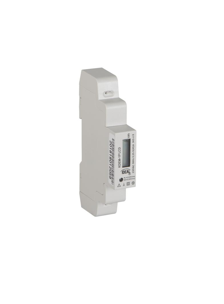 Licznik energii elektrycznej 1-fazowy 45A 230V MID z wyświetlaczem KDEM-1P LCD 19343 KANLUX