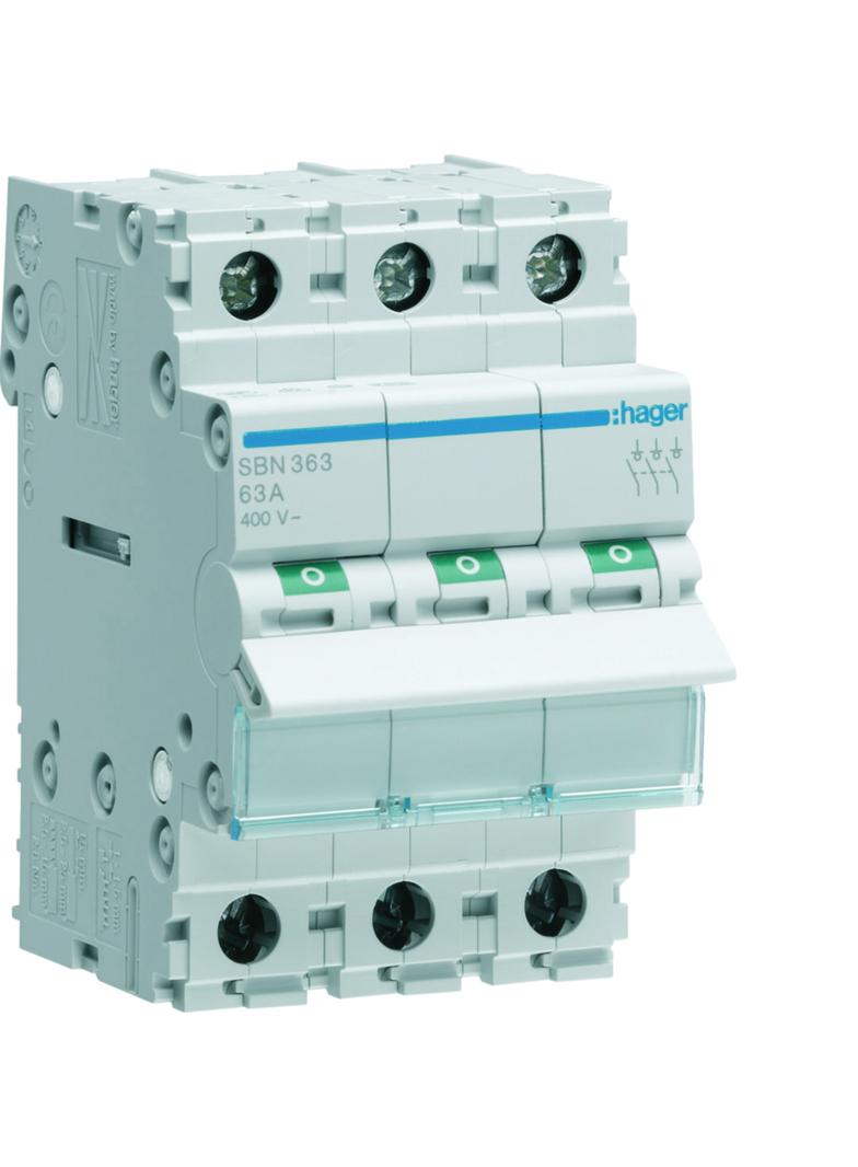 Modułowy rozłącznik izolacyjny 3P 63A 400VAC SBN363 HAGER