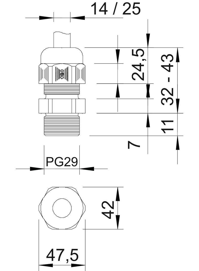 V-TEC, DŁAWIK KABLOWY PG29