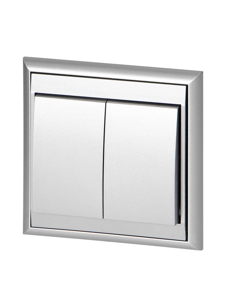 Łącznik podtynkowy świecznikowy Luna, 10A, 250V, WP-2L, srebrny