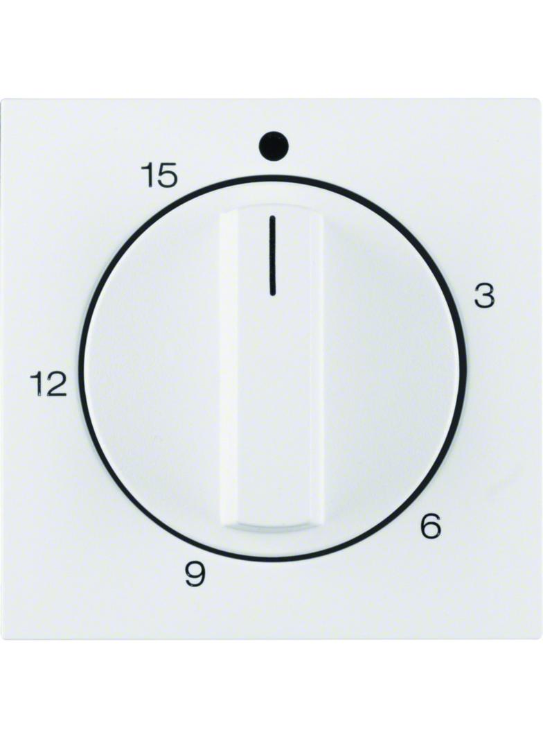 BERKER R.x Płytka czołowa z pokrętłem Regulator do łącznika czasowego 0-15 min biały połysk 16322089 16321909 HAGER