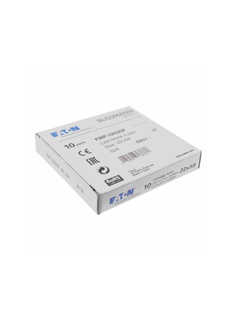 32A 690V AC gR 22X58mm FUSE W/O STRIKER Wkładka szybka 32A AC 690V 22x58 gR IEC UL FWP-32G22F EATON