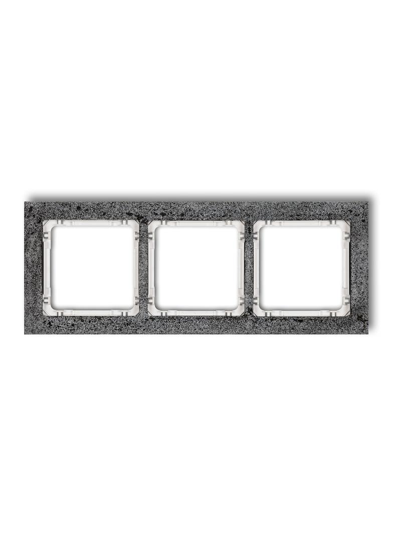 DECO Ramka uniwersalna potrójna - beton (ramka: antracytowa; spód: biały)
