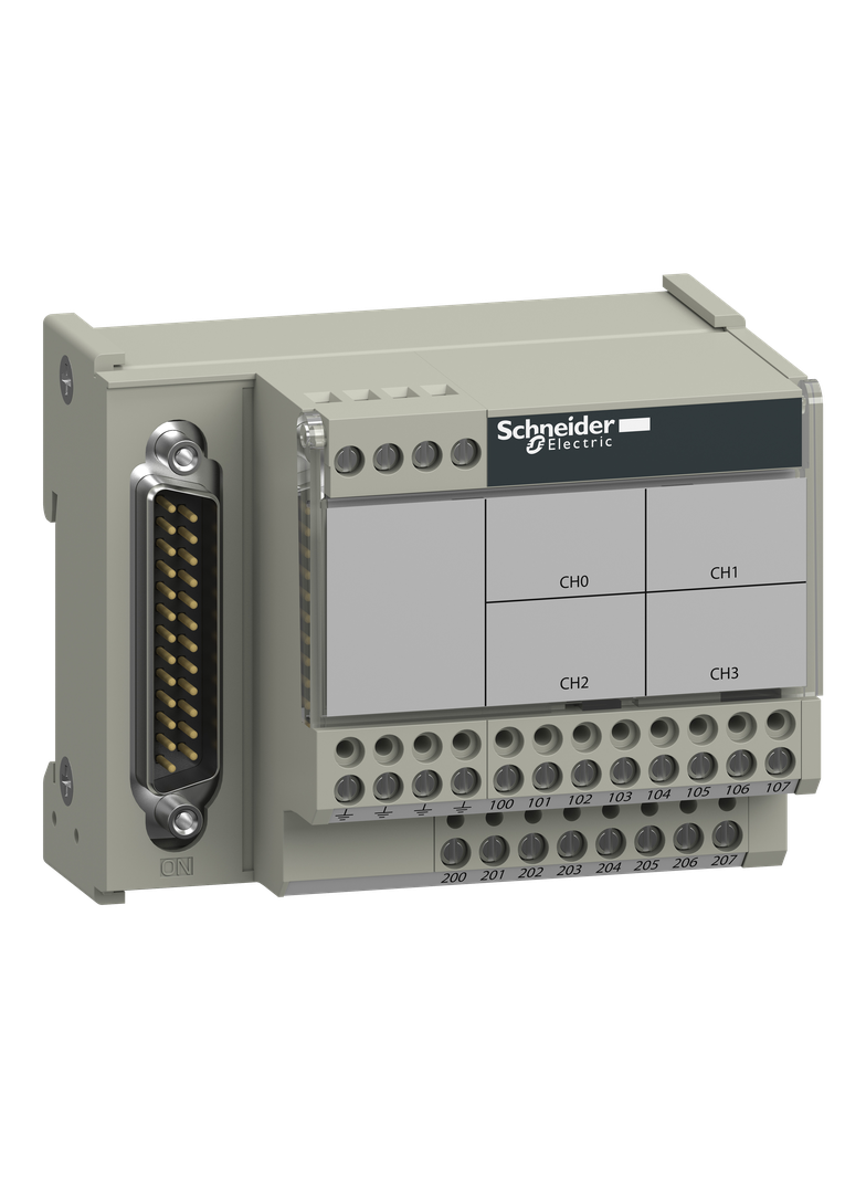 Modicon ABE7, podbaza rozdzielcza, kanały analogowe temperaturowe, 4 kanały