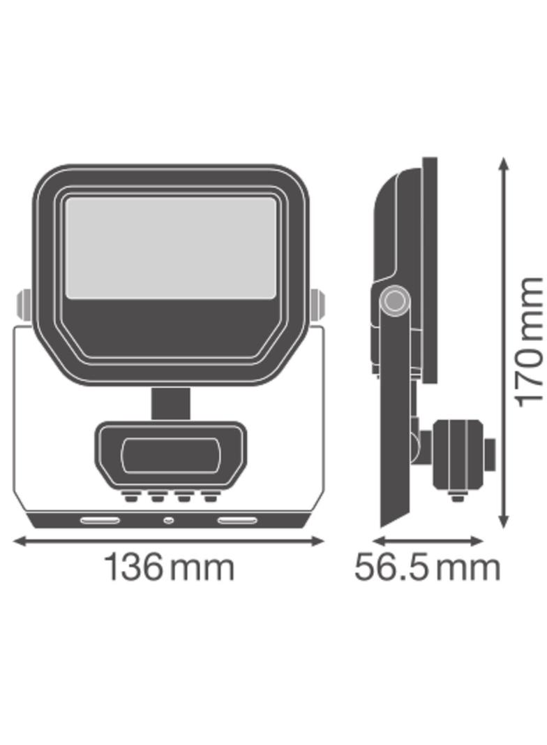 Naświetlacz LED z czujnikiem ruchu FLOODLIGHT sensor PFM G4 6W8W IP65 4000K 145lm/W czarny LEDVANCE