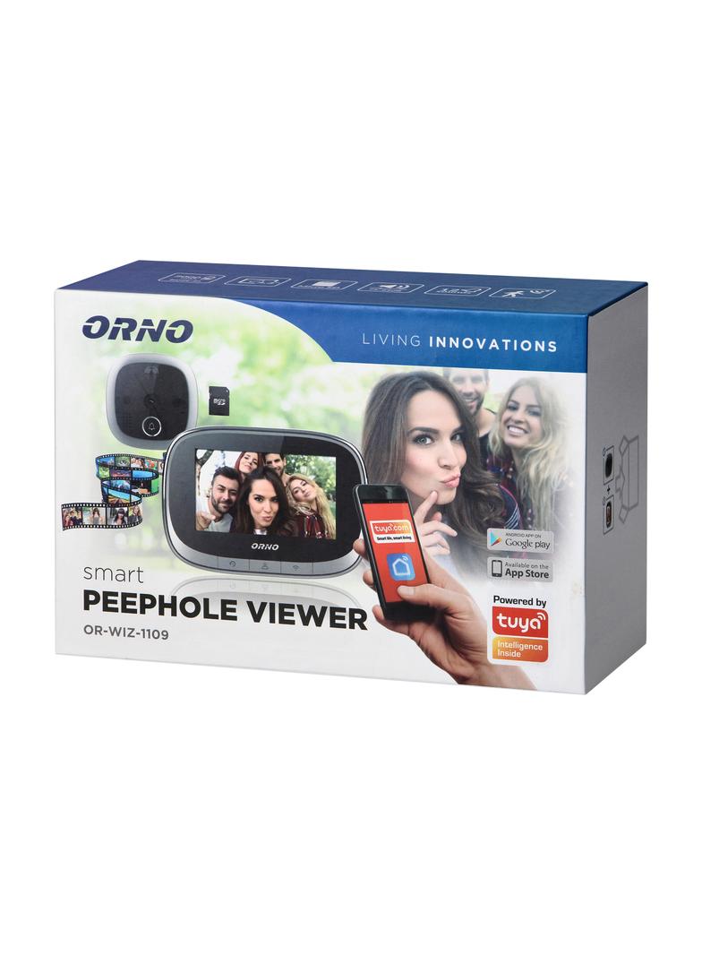 Elektroniczny wizjer do drzwi 4,3" HD z WiFi + Tuya z funkcją nagrywania na kartę Micro SD czujnik O