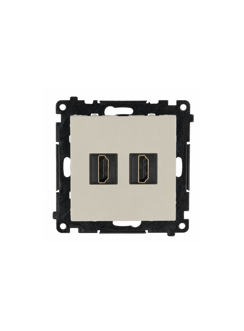 Simon 55 Gniazdo HDMI 2.1 podwójne kaszmirowy TGHDMI221.01/142