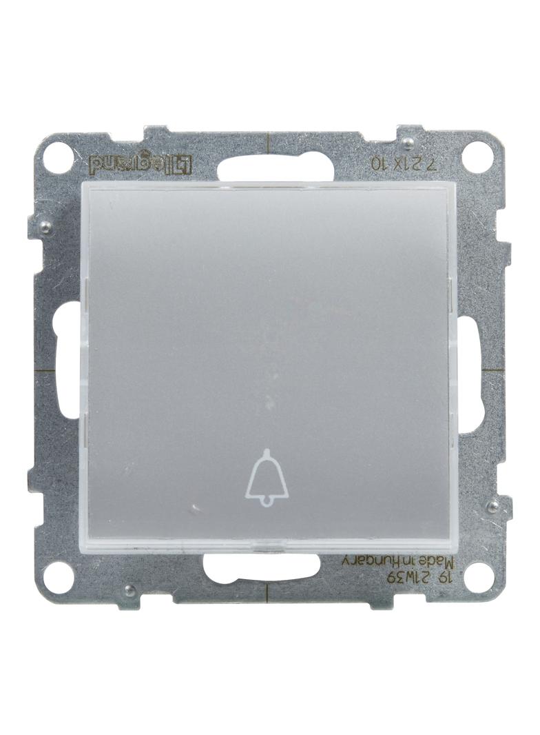 SUNO - Przycisk pojedynczy z podświetleniem - 6 A - 250 V~ - zaciski automatyczne, Aluminium, Legran