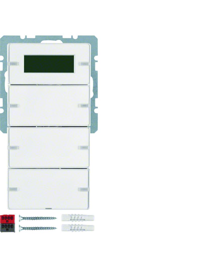 BERKER Q.1/Q.3 Przycisk potrójny z regulatorem temperatury i wyświetlaczem biały aksamit 75663729 HA