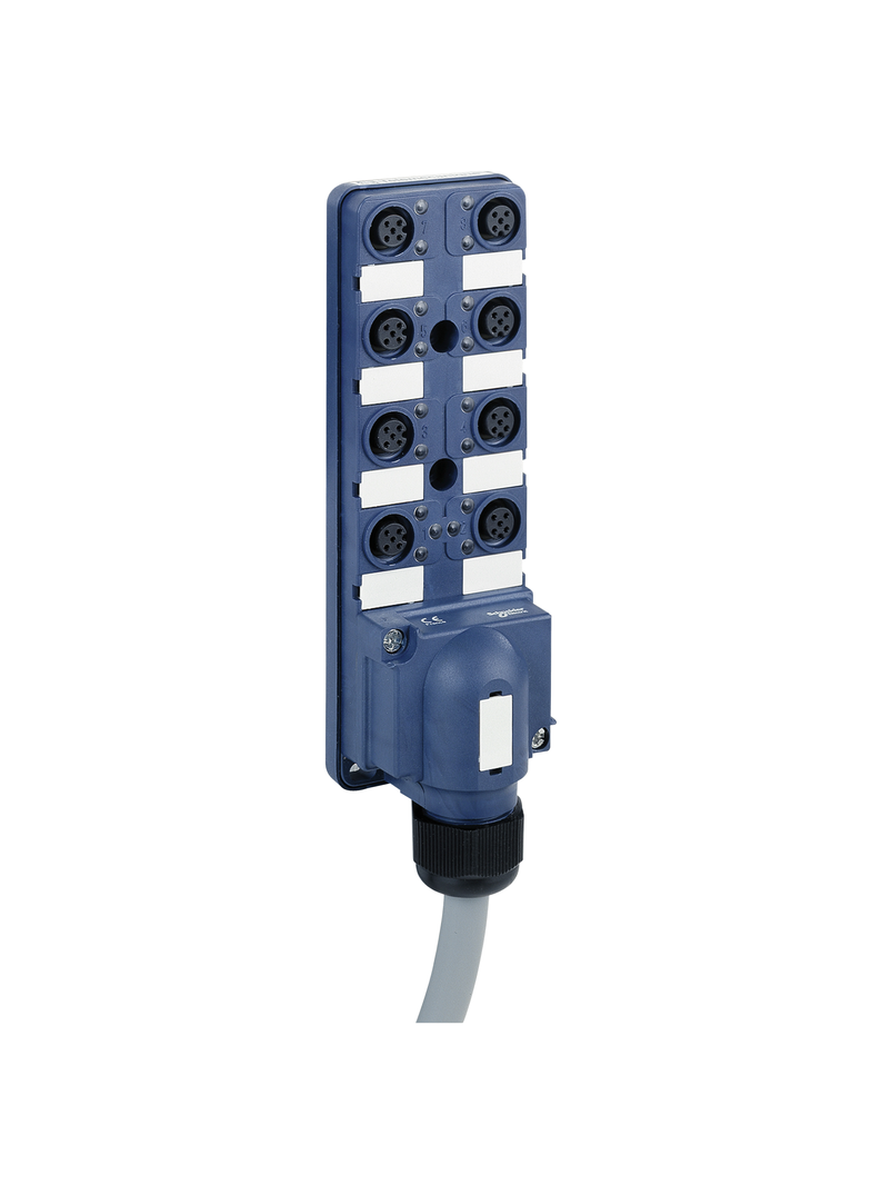 Modicon ABE9 pasywna skrzynka rozdzielcza IP67 kabel 10 m 8 kanałów ze złaczem M12 ABE9C1280L10 Schneider