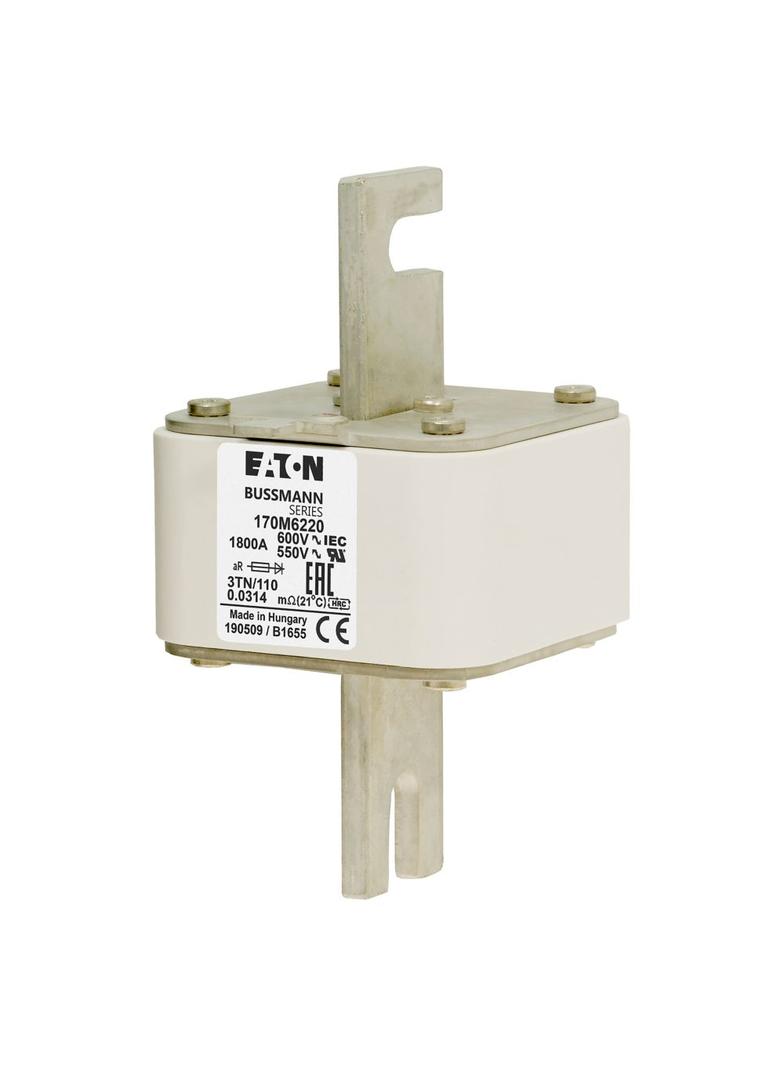 1800A 600V 3TN/110 aR INDICATOR FUSE Wkładka szybka 1800A AC 600V DIN 3 76x90x139 mm aR, 170M6220 EA