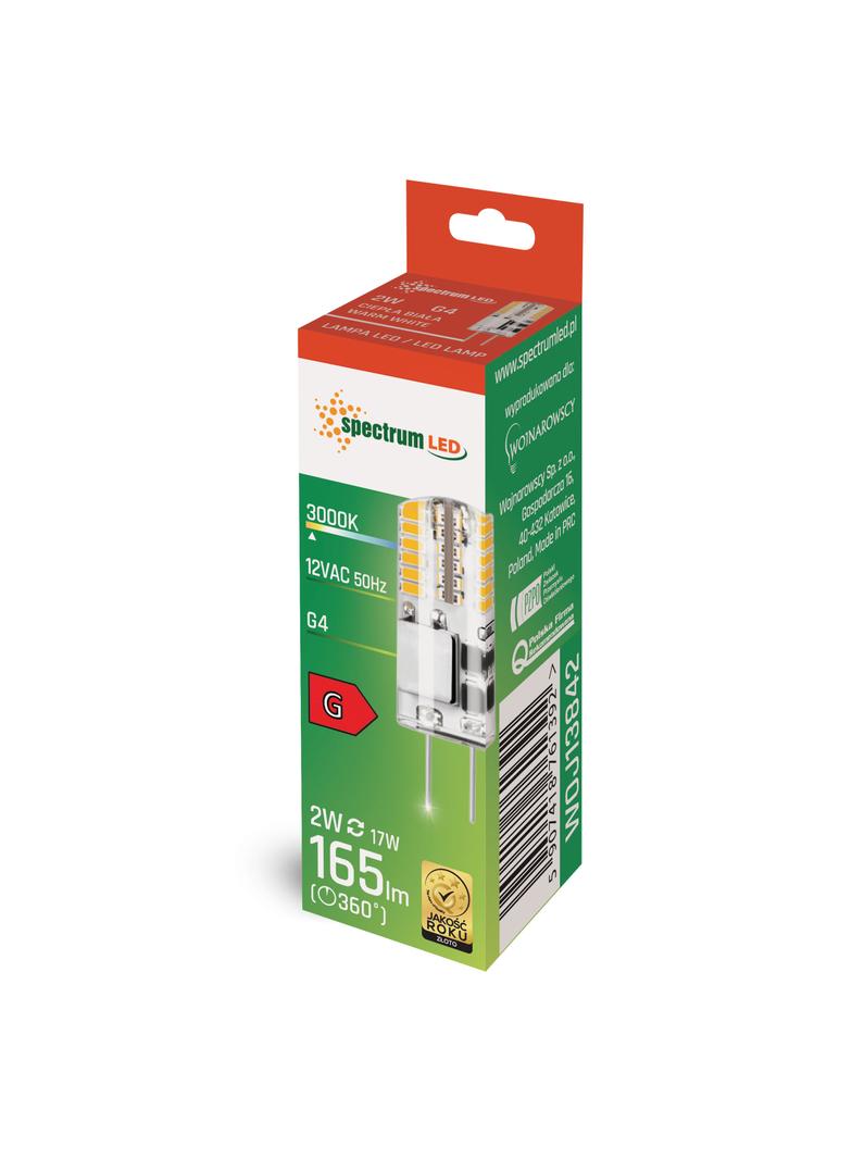 LED G4 column 12V 2W SILIKON WW  SPECTRUM