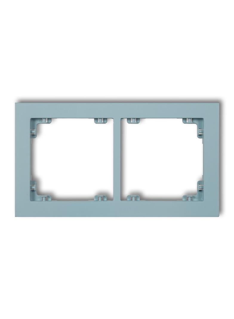 DECO Ramka uniwerstalna podwójna z tworzywa DECO Pastel Matt lazurowy