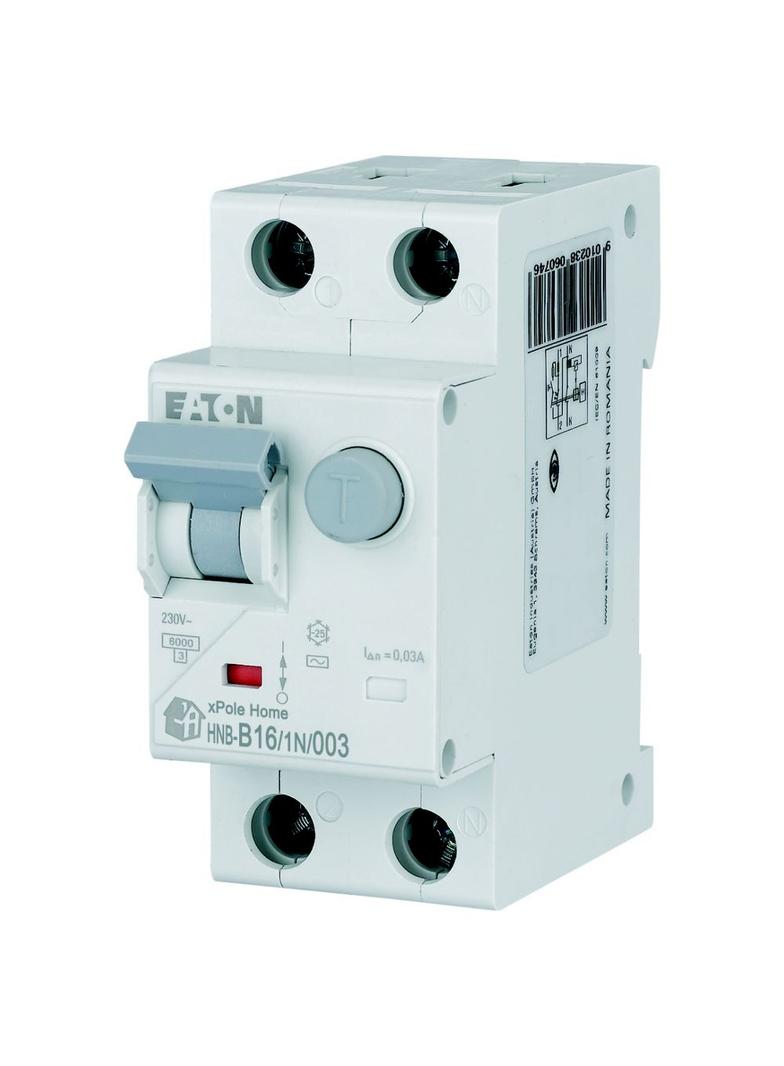 HNB-B16/1N/003 Wyłącznik różnicowonadprądowy 6kA B16A 1P+N 30mA typ AC 195121 EATON