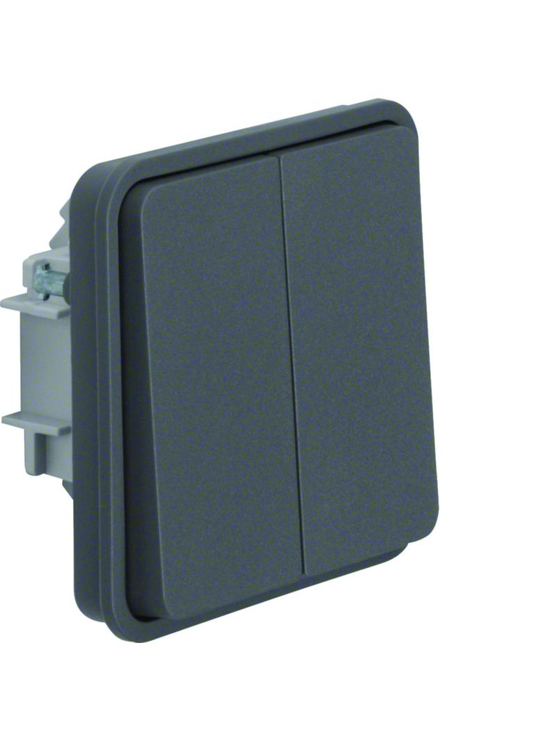 BERKER W.1 Łącznik świecznikowy wspólne zaciski wejściowe IP55 szary 30553515 HAGER