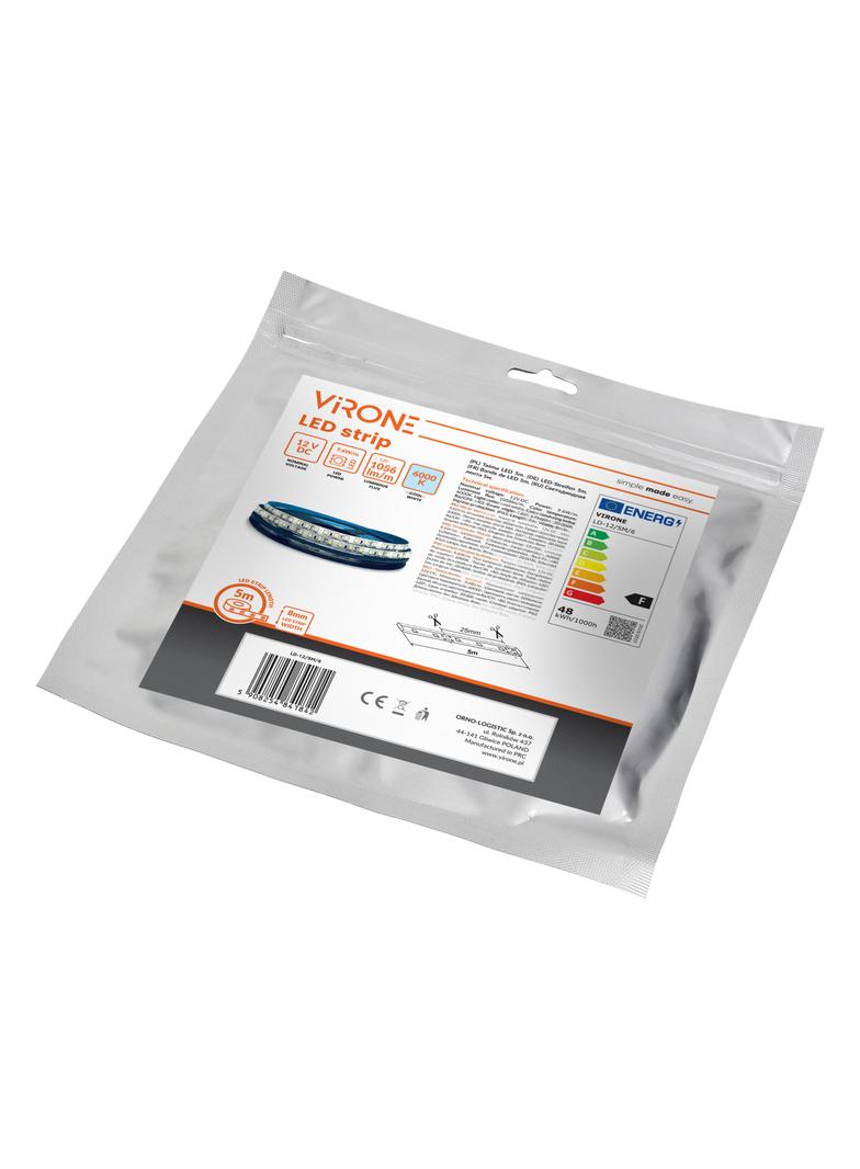 Taśma LED 12V 2835 120L/m 9,6W/m IP63 6000K 5m