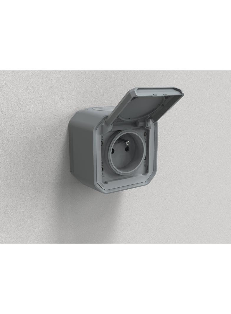 NOWE PLEXO - GNIAZDO 2P+Z ZACISKI AUTO KOMPLET NATYNKOWY 16 A - 250 V~ SZARE