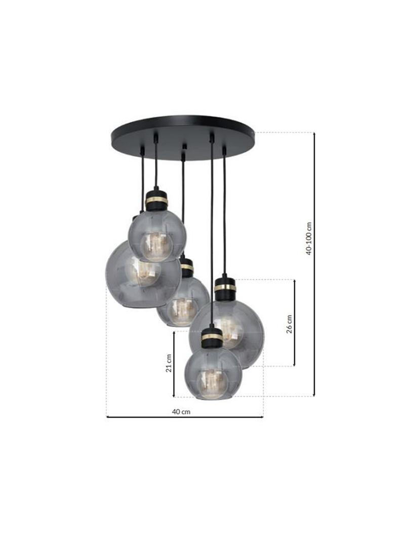 MILAGRO Lampa wisząca OMEGA BLACK/GOLD 5xE27  Koło