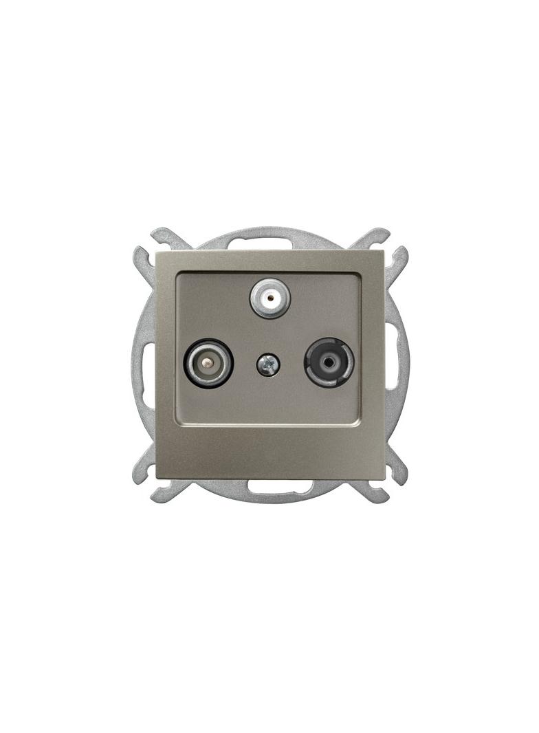 AS Gniazdo RTV-SAT końcowe - kolor satyna light