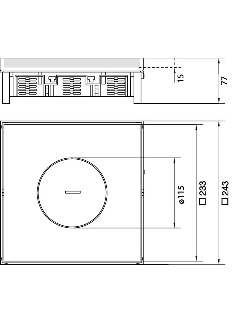 tehalit.VE-EE Pokrywa tubus IP54 5kN EKQ12 244x244 15mm stal nierdzewna EKQ120TM15 HAGER