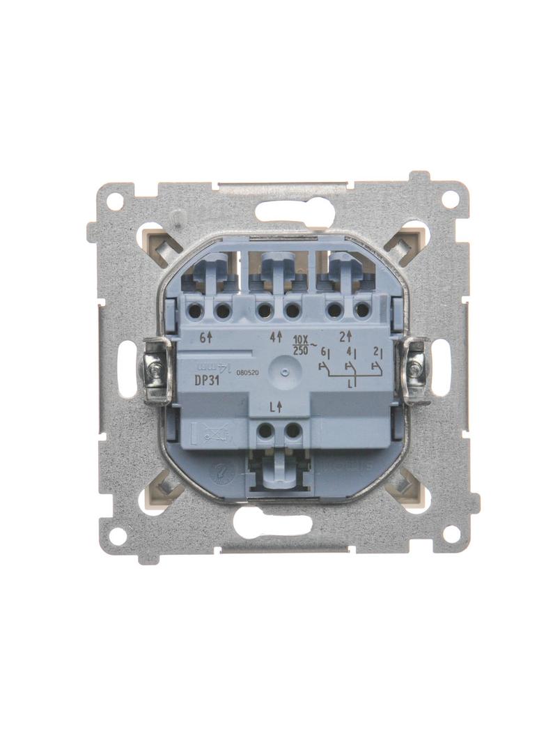 Simon 54 Przycisk potrójny 10A 250V szybkozłączka kremowy DP31.01/41 KONTAKT