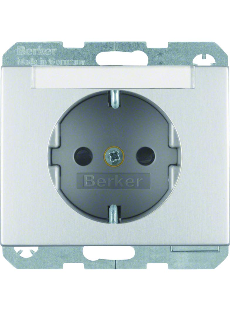 BERKER K.5 Gniazdo SCHUKO pole opisowe aluminium 47387003 HAGER