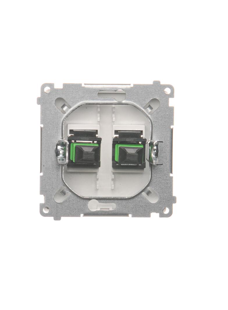 Simon Basic Gniazdo światłowodowe / optyczne podwójne SC/APC biały