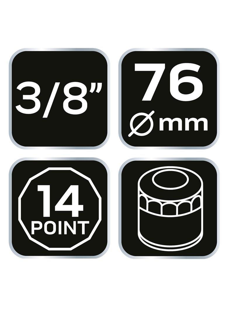 Nasadka do filtra oleju 76 mm, 14 kątna