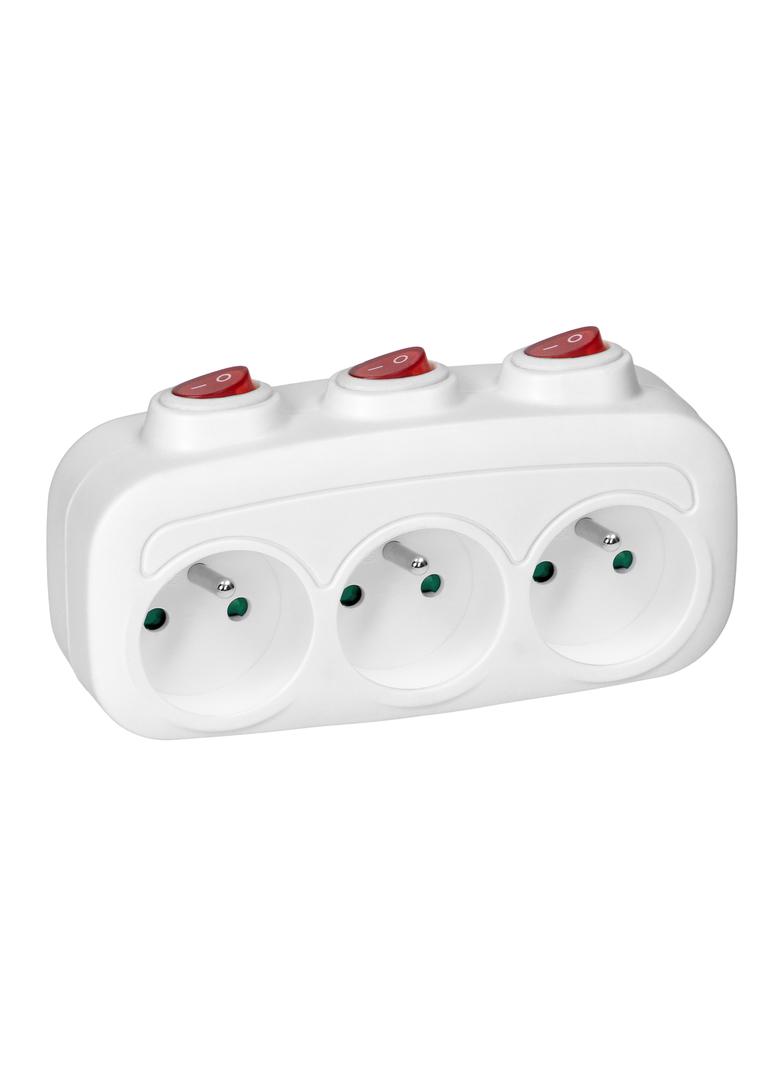 Rozgałęźnik 3x2P+Z z 3 włącznikami ES-3 ORNO