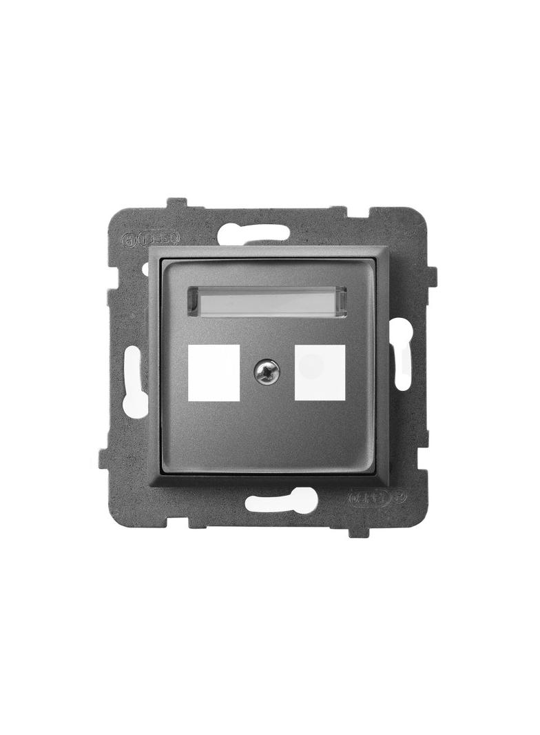 ARIA Obudowa gniazda podwójnego typu Keystone prosta - kolor szary mat