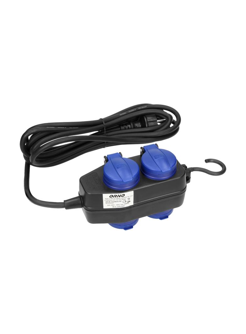 Przedłużacz warsztatowy bryzgoszczelny IP44 4 gniazda (2+2) (schuko) IP44 przewód gumowy H0 OR-AE-13